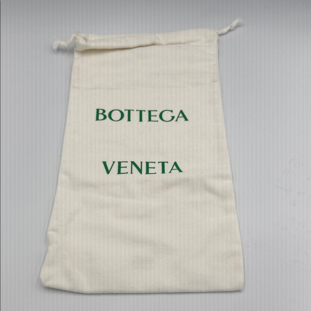 Bottega Veneta Cream Dust Bag with Green Logo